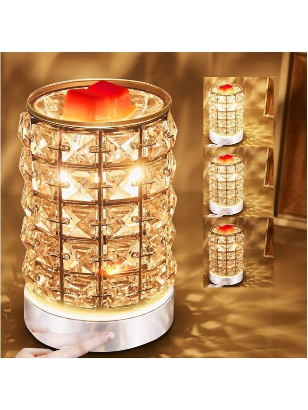 Dimmable Crystal Electric Wax Melt Warmer & Scented Oil Burner for Aromatherapy